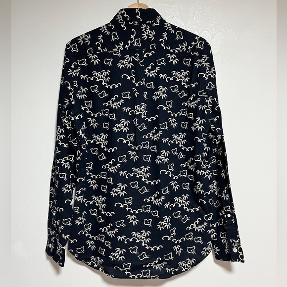 Club Monaco Navy Bird Print Slim Fit Shirt Size S - Picture 6 of 9